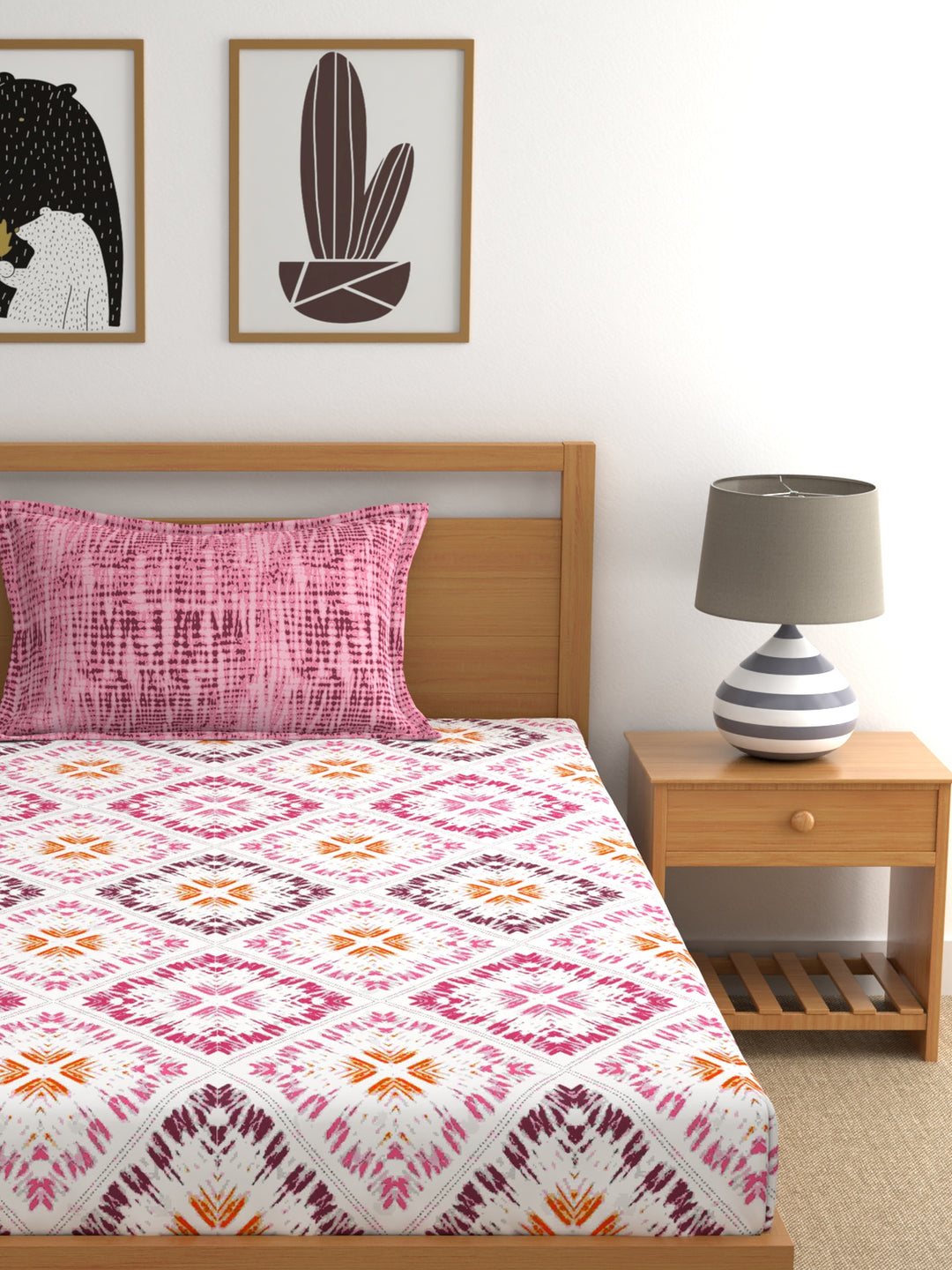 Dreamscape 100% Cotton Abstract Bedsheet Set