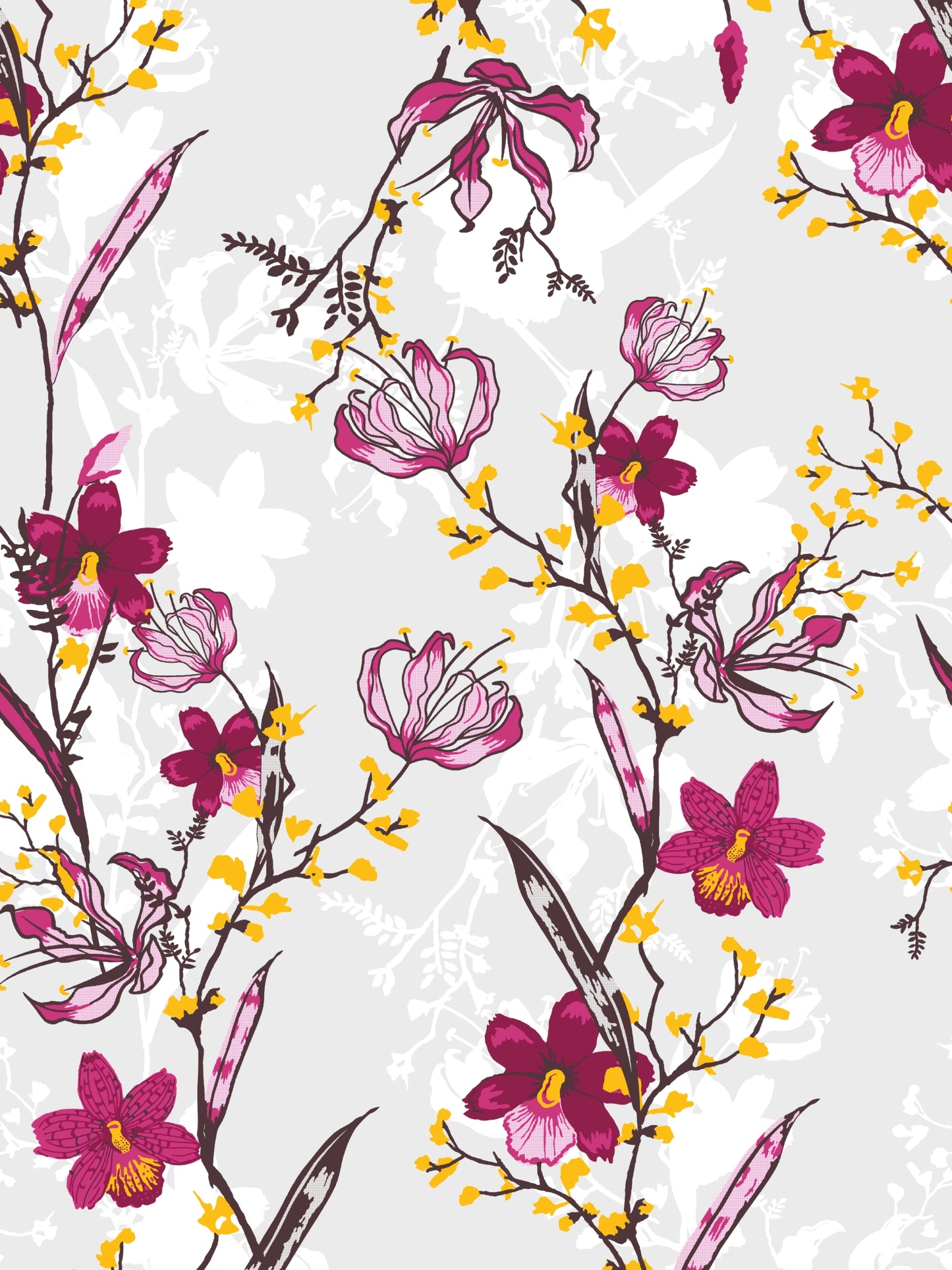 Dreamscape 100% Cotton 140 TC Floral Bedsheet Set - Colour: Dark Pink