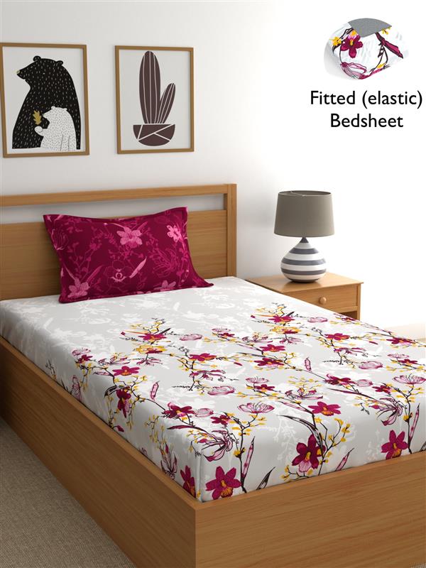 Dreamscape 100% Cotton Floral Bedsheet Set