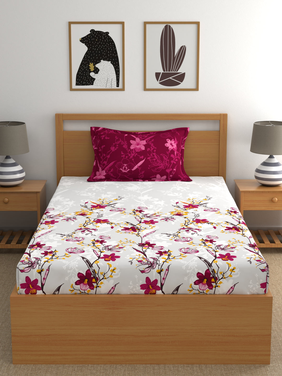 Dreamscape 100% Cotton Floral Bedsheet Set