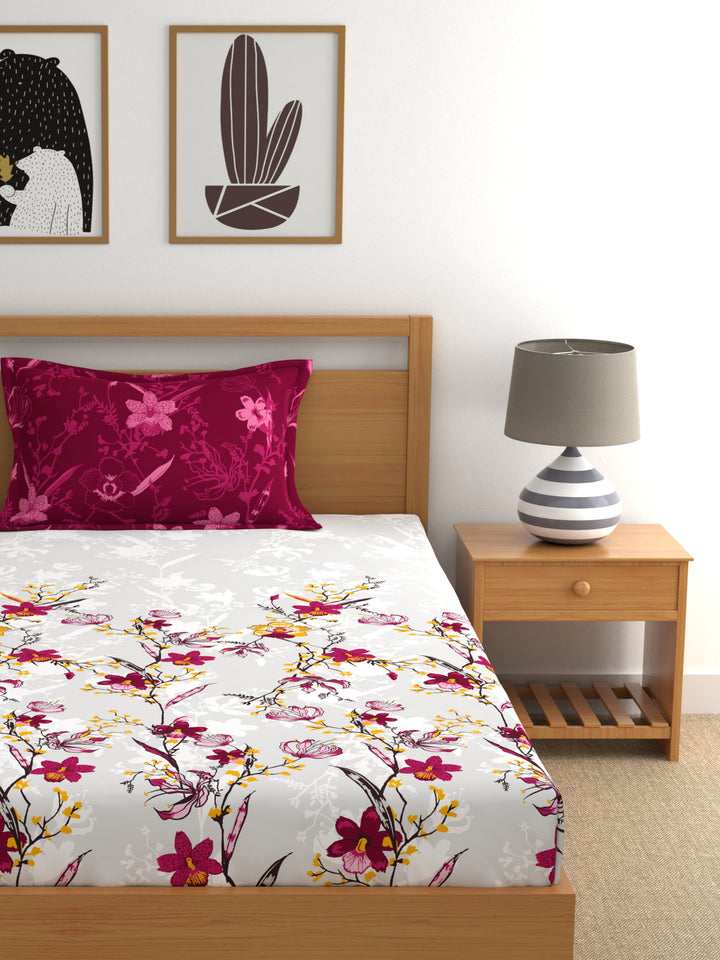 Dreamscape 100% Cotton Floral Bedsheet Set