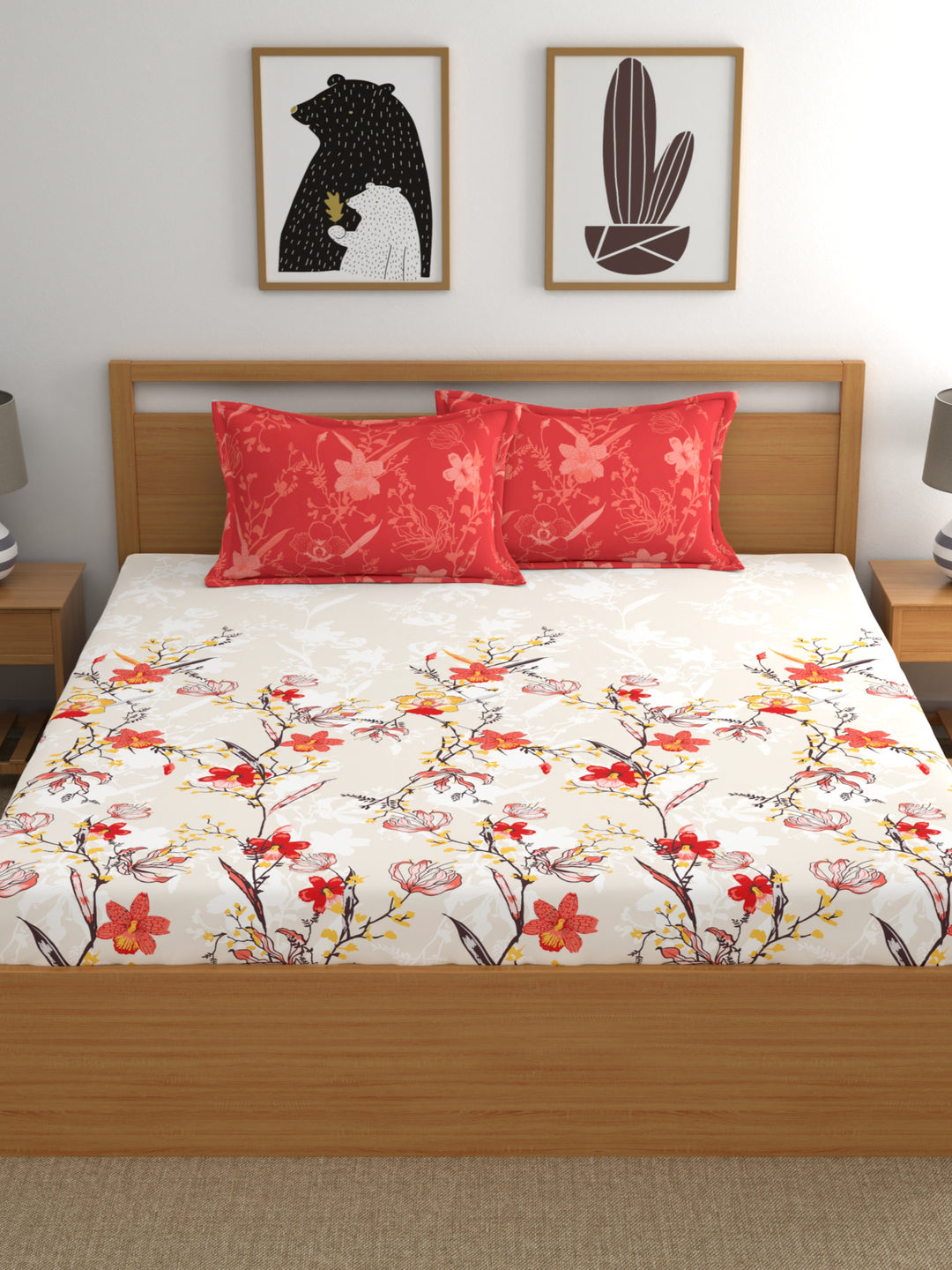 Dreamscape 100% Cotton Floral Bedsheet Set