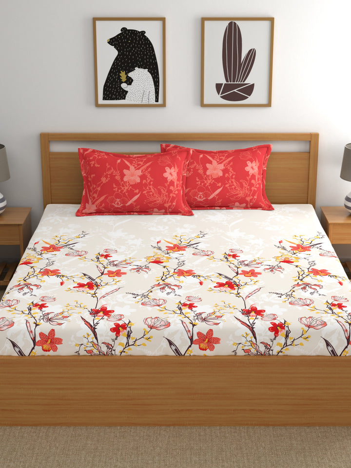 Dreamscape 100% Cotton Floral Bedsheet Set