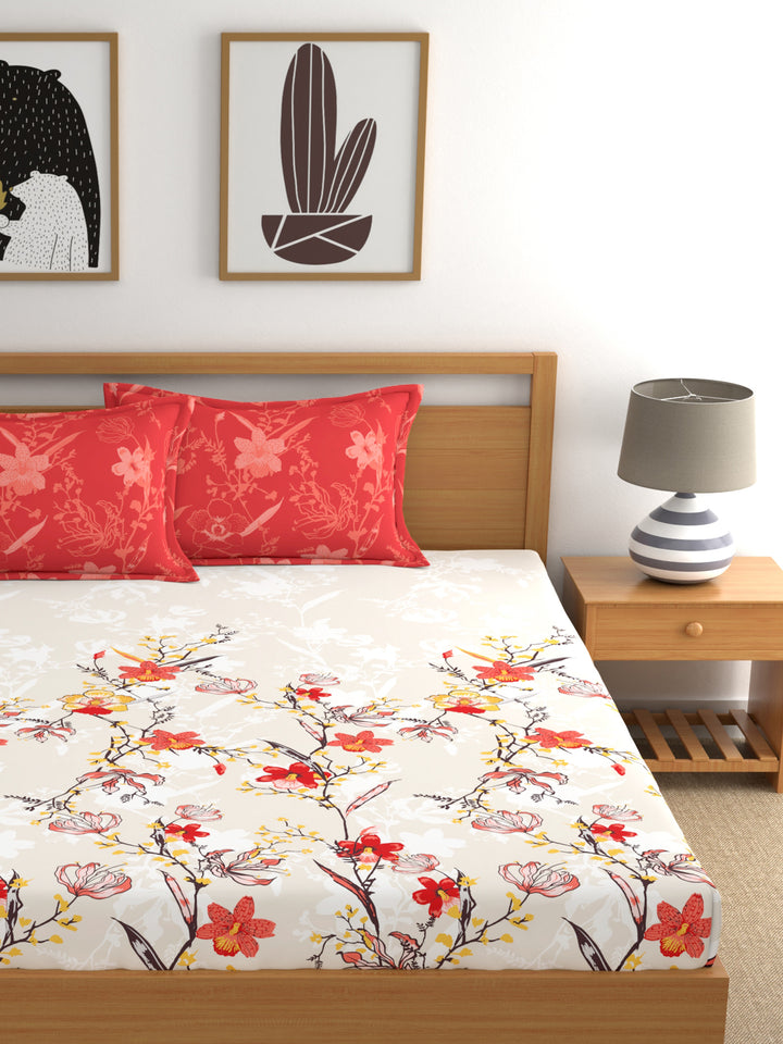 Dreamscape 100% Cotton Floral Bedsheet Set