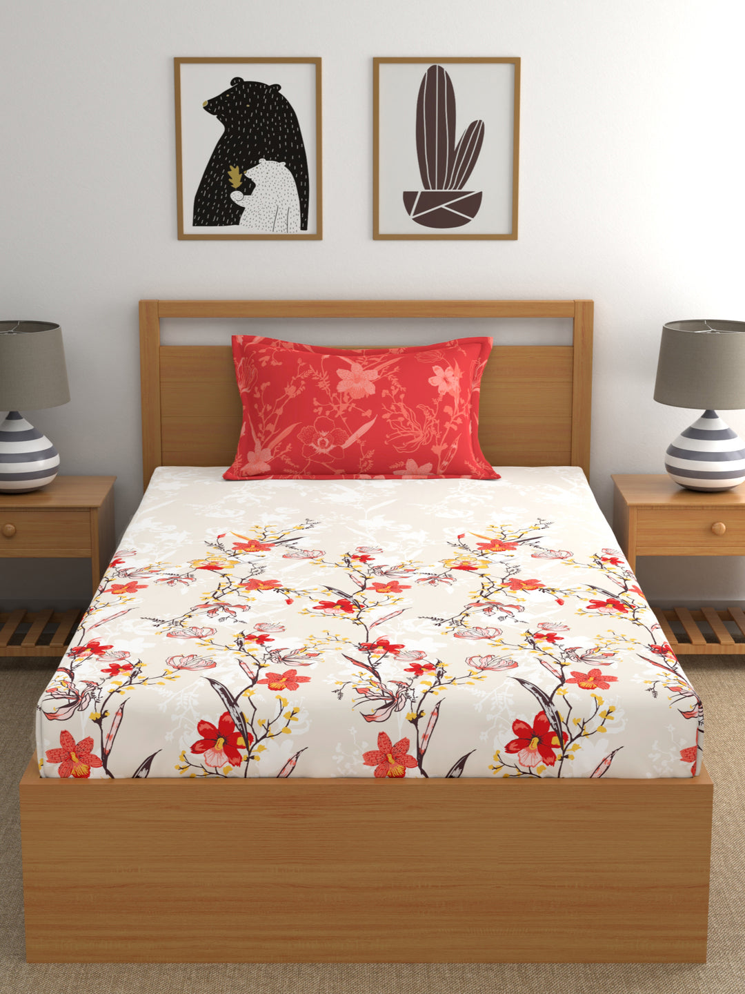 Dreamscape 100% Cotton Floral Bedsheet Set