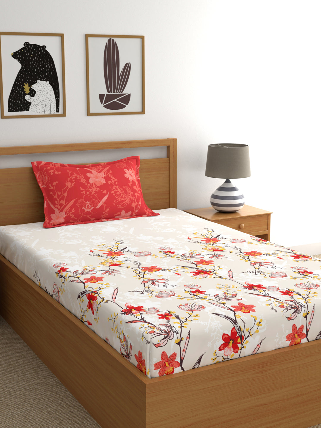 Dreamscape 100% Cotton Floral Bedsheet Set
