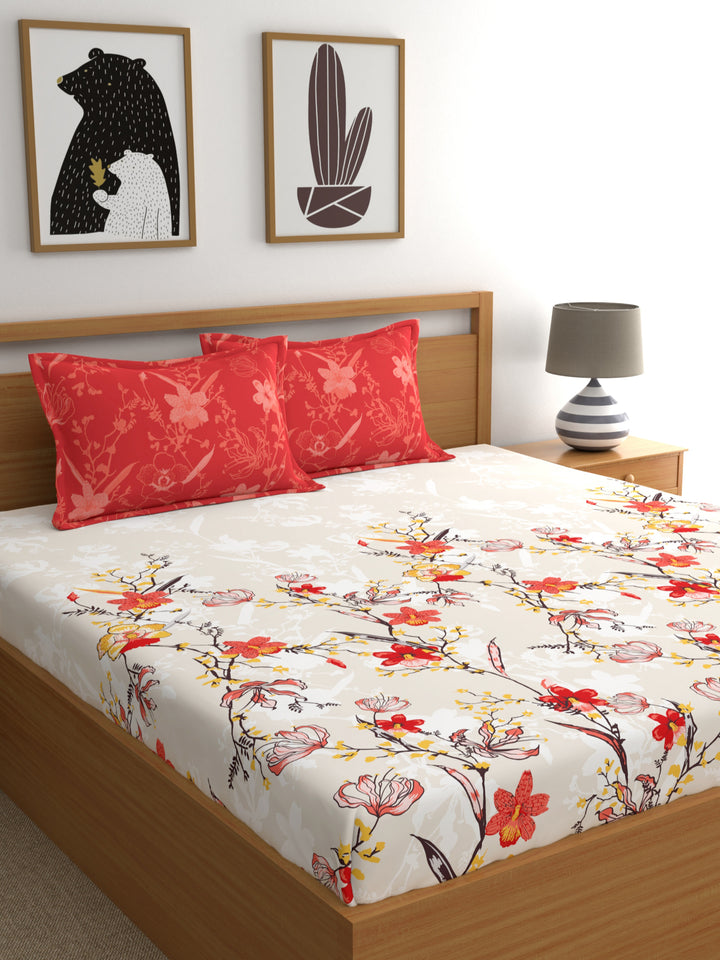 Dreamscape 100% Cotton Floral Bedsheet Set