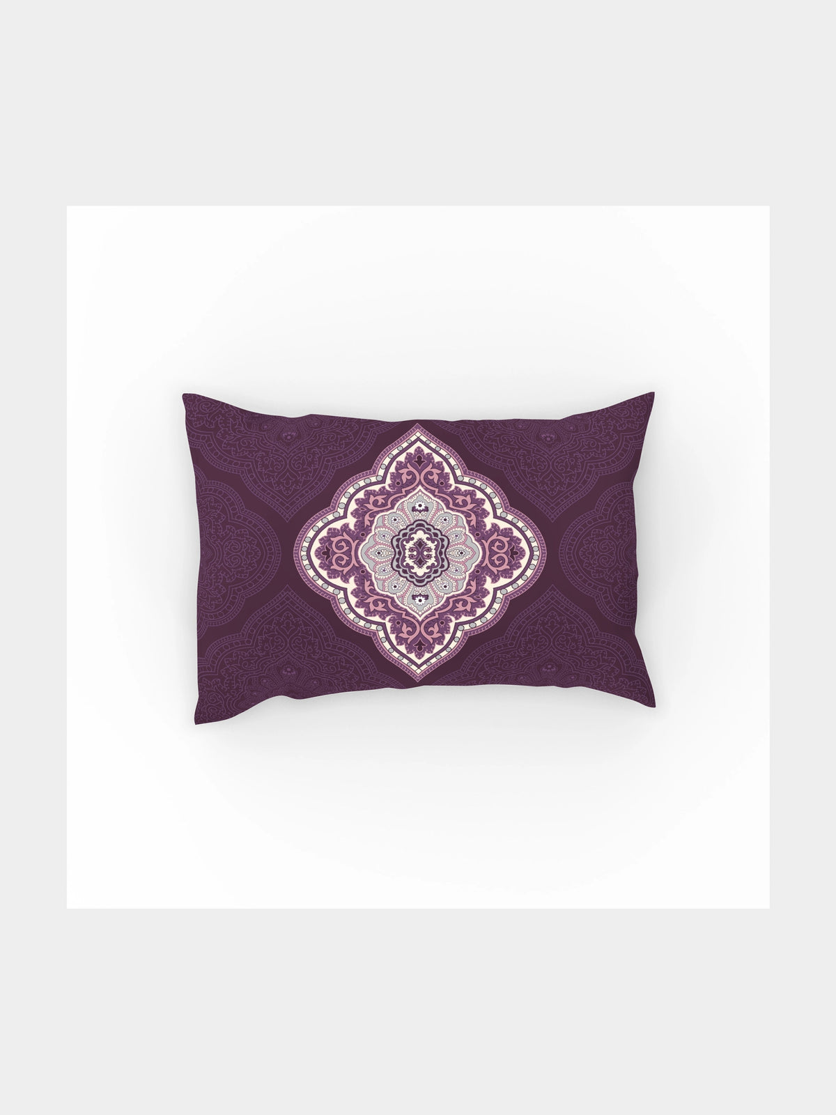 Dreamscape 100% Cotton 140 TC Floral Pillow Pair - Colour: Purple