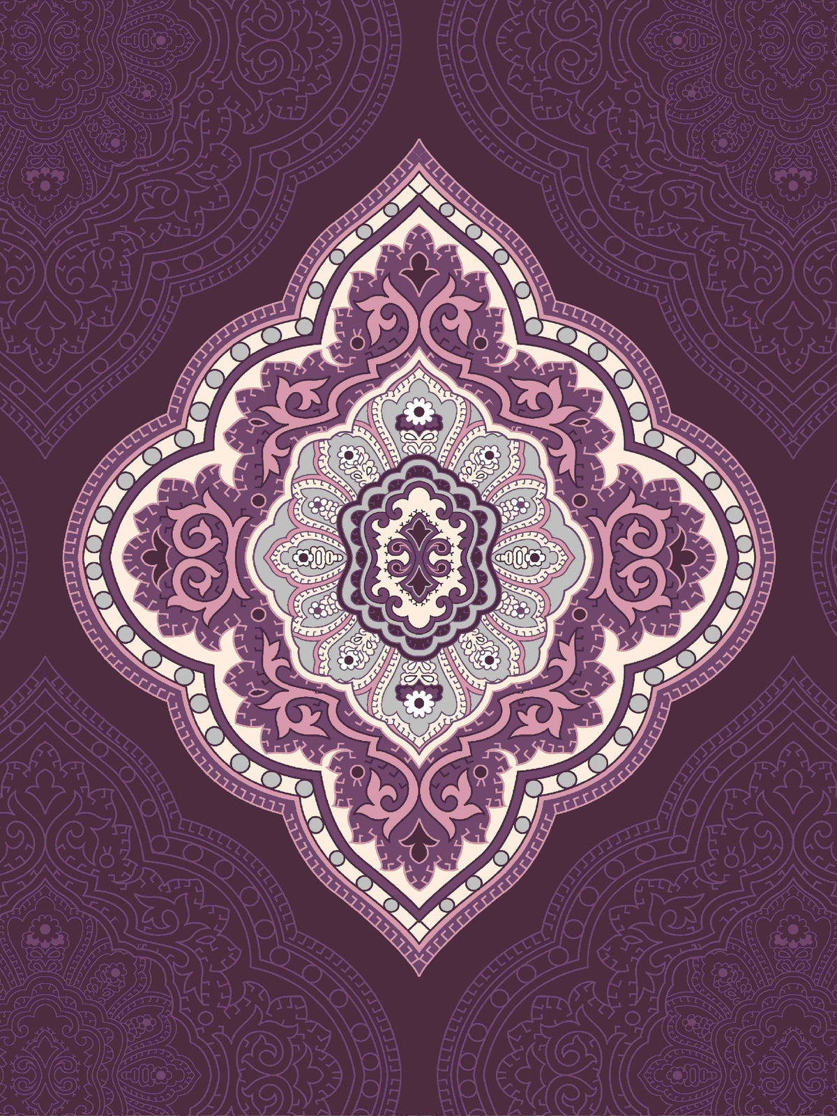 Dreamscape 100% Cotton 140 TC Floral Pillow Pair - Colour: Purple