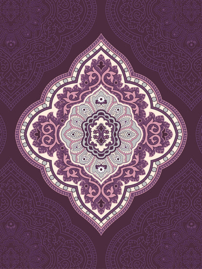 Dreamscape 100% Cotton 140 TC Floral Pillow Pair - Colour: Purple
