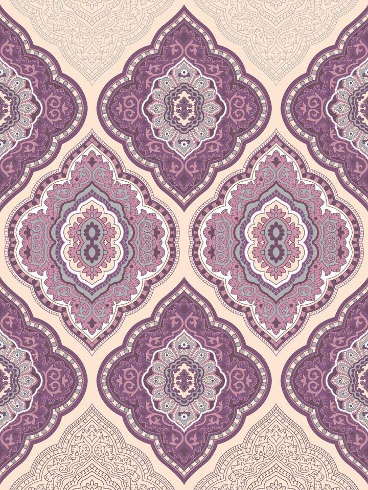 Dreamscape 100% Cotton Ethnic Bedsheet Set | 140 TC | Purple