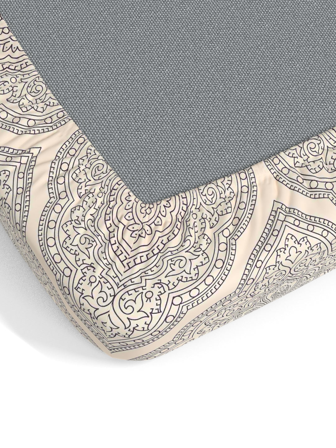 Dreamscape 100% Cotton 140 TC Ethnic Bedsheet Set - Colour: Purple