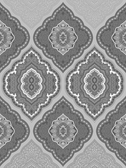 Dreamscape 100% Cotton Ethnic Bedsheet Set | 140 TC | Grey