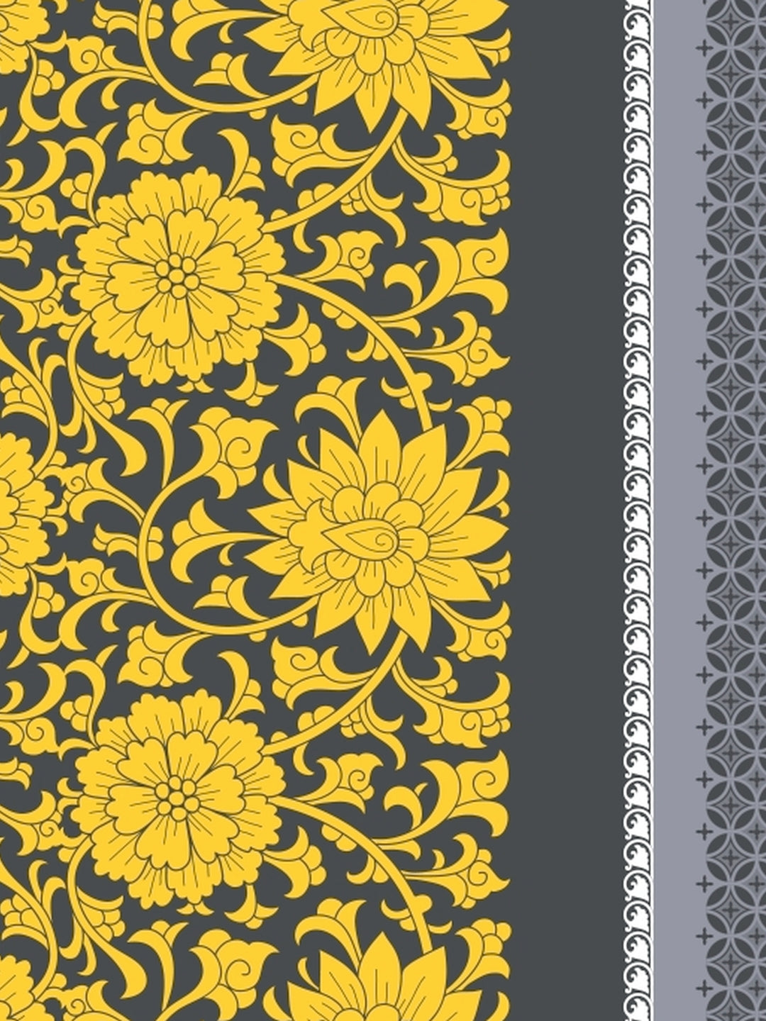 Dreamscape 100% Cotton Floral Bedsheet Set | 140 TC | Yellow