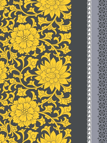 Dreamscape 100% Cotton Floral Bedsheet Set | 140 TC | Yellow