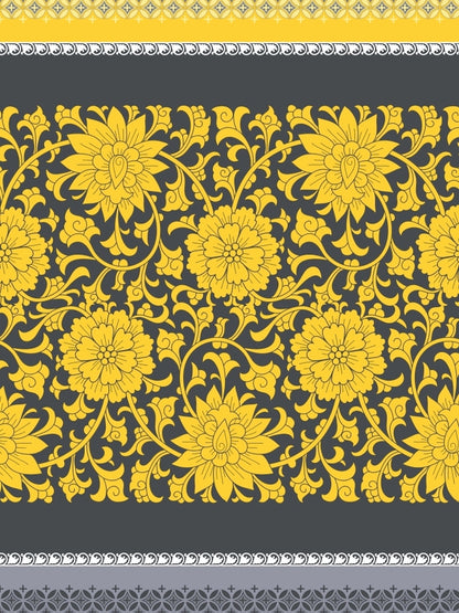 Dreamscape 100% Cotton Floral Bedsheet Set | 140 TC | Yellow