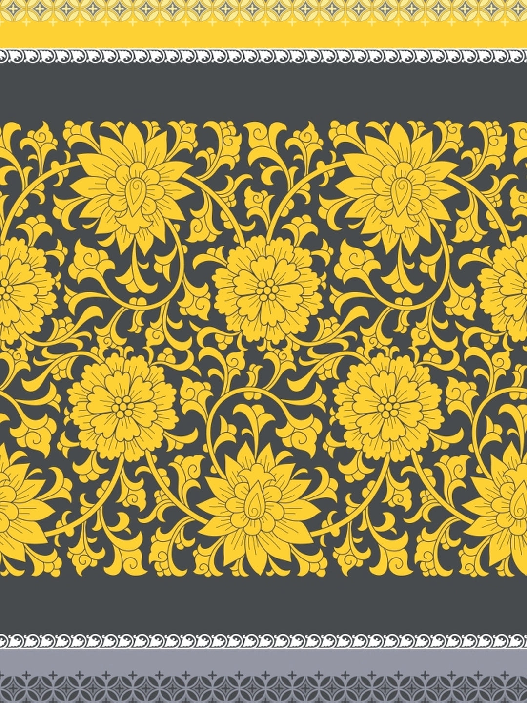 Dreamscape 100% Cotton Floral Bedsheet Set | 140 TC | Yellow