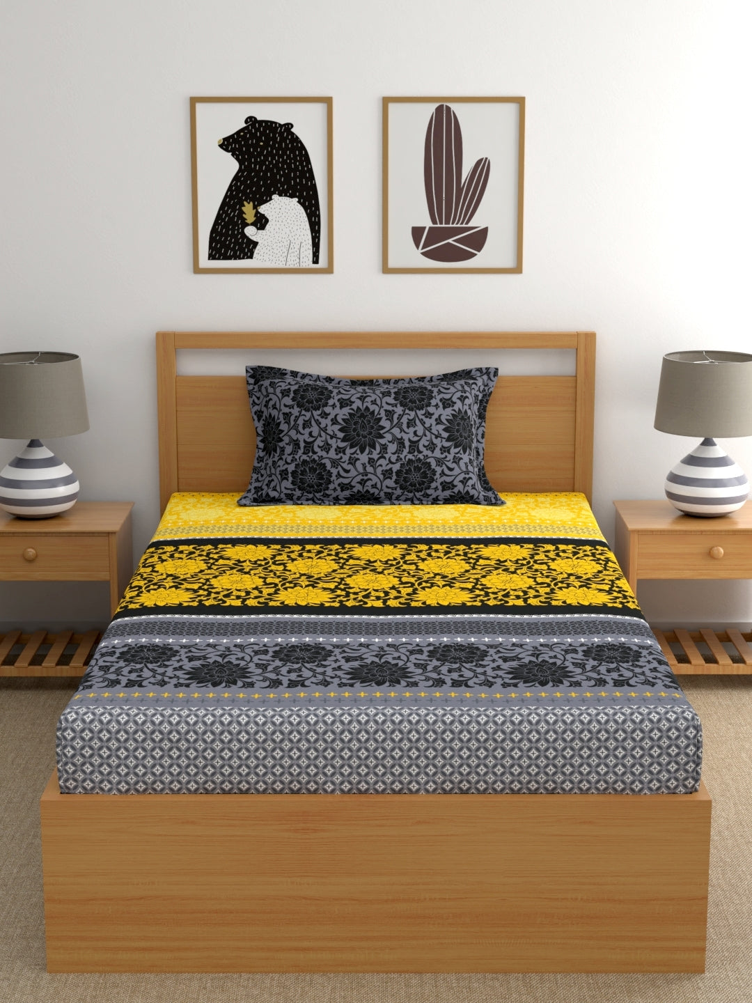 Dreamscape 100% Cotton Floral Bedsheet Set