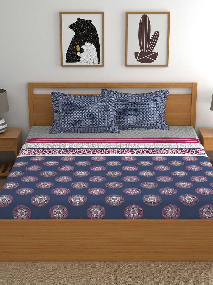 Dreamscape 100% Cotton Ethnic Bedsheet Set