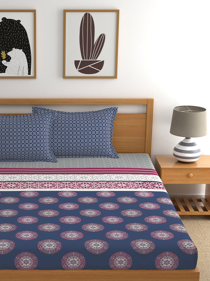 Dreamscape 100% Cotton Ethnic Bedsheet Set