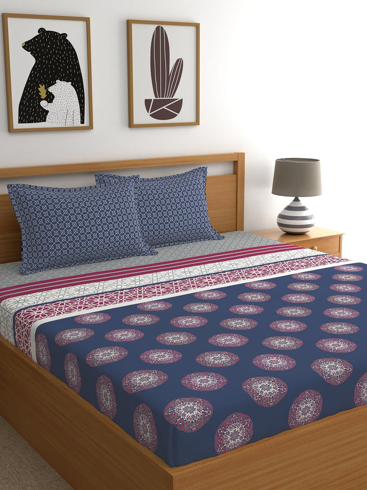 Dreamscape 100% Cotton Ethnic Bedsheet Set