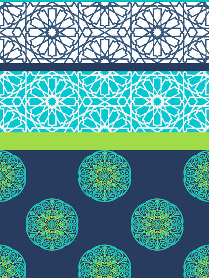 Dreamscape 100% Cotton Ethnic Bedsheet Set | 140 TC | Teal Blue