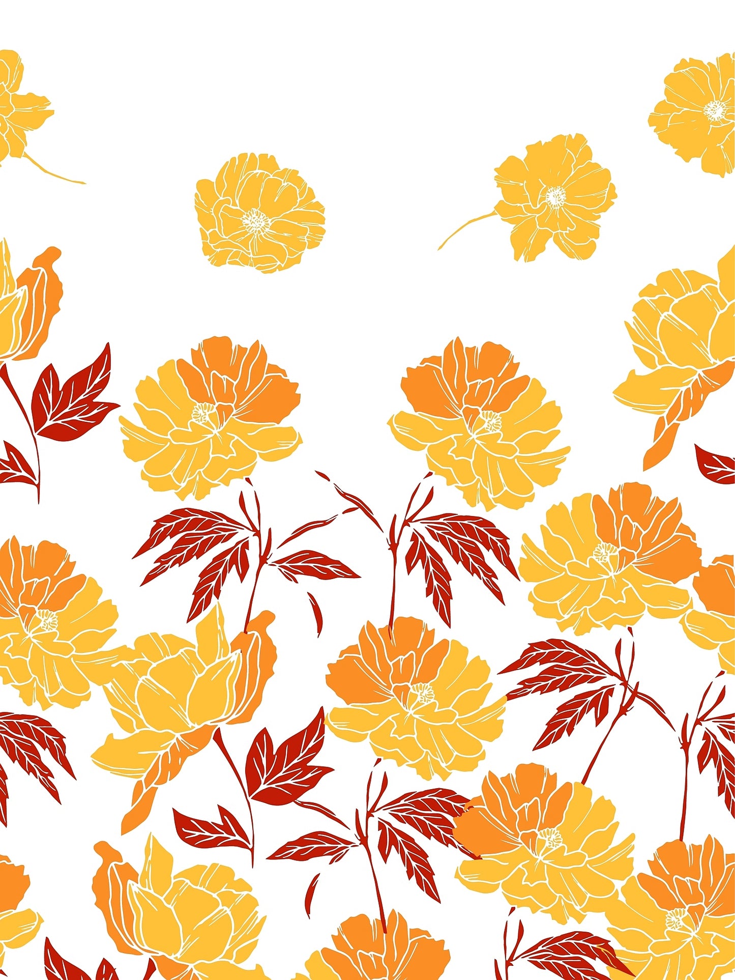 Dreamscape 100% Cotton Floral Bedsheet Set | 140 TC | Orange