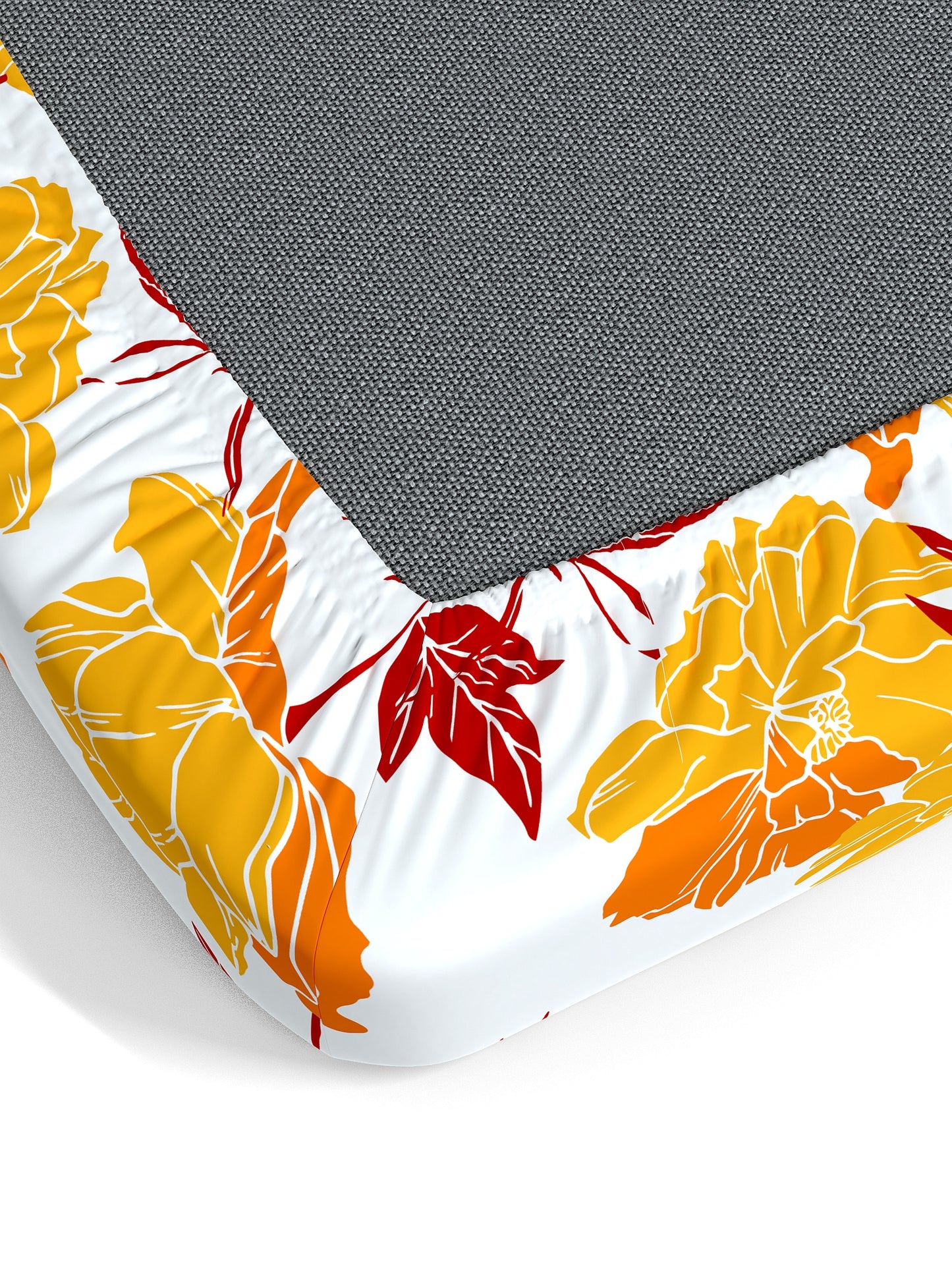 Dreamscape 100% Cotton Floral Bedsheet Set | 140 TC | Orange