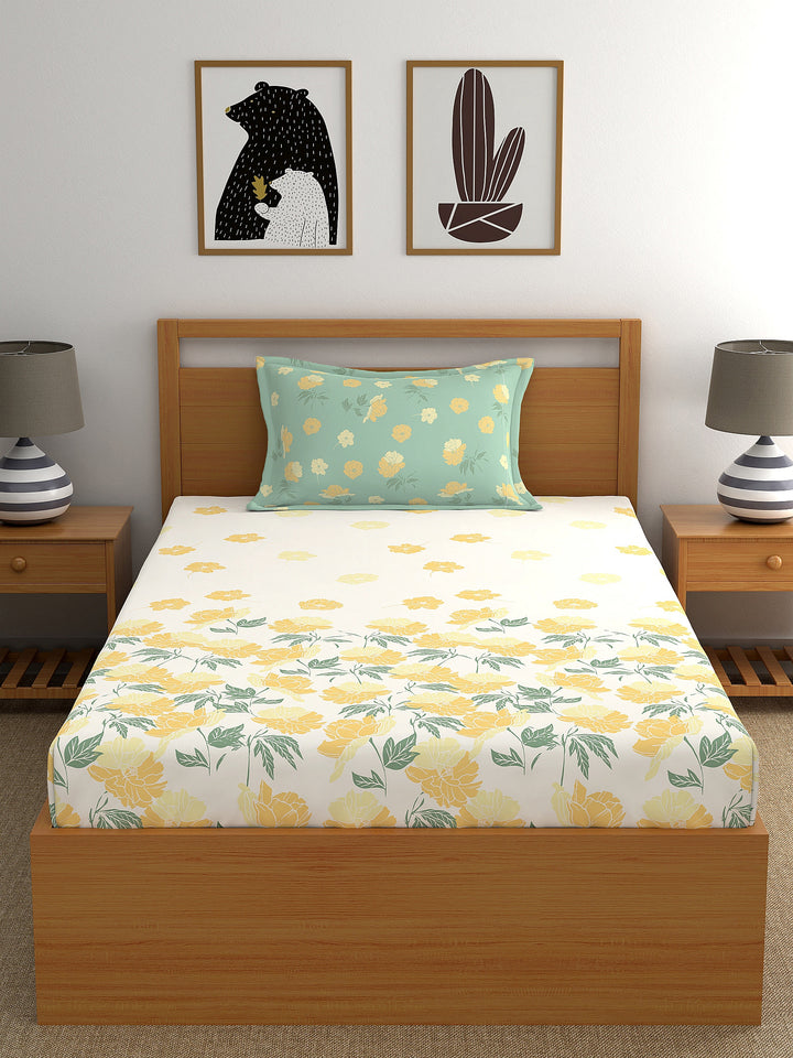 Dreamscape 100% Cotton Floral Bedsheet Set