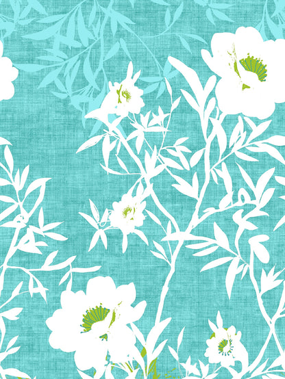 Dreamscape 100% Cotton Floral Bedsheet Set | 140 TC | Teal Blue