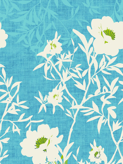 Dreamscape 100% Cotton Floral Bedsheet Set | 140 TC | Teal Blue