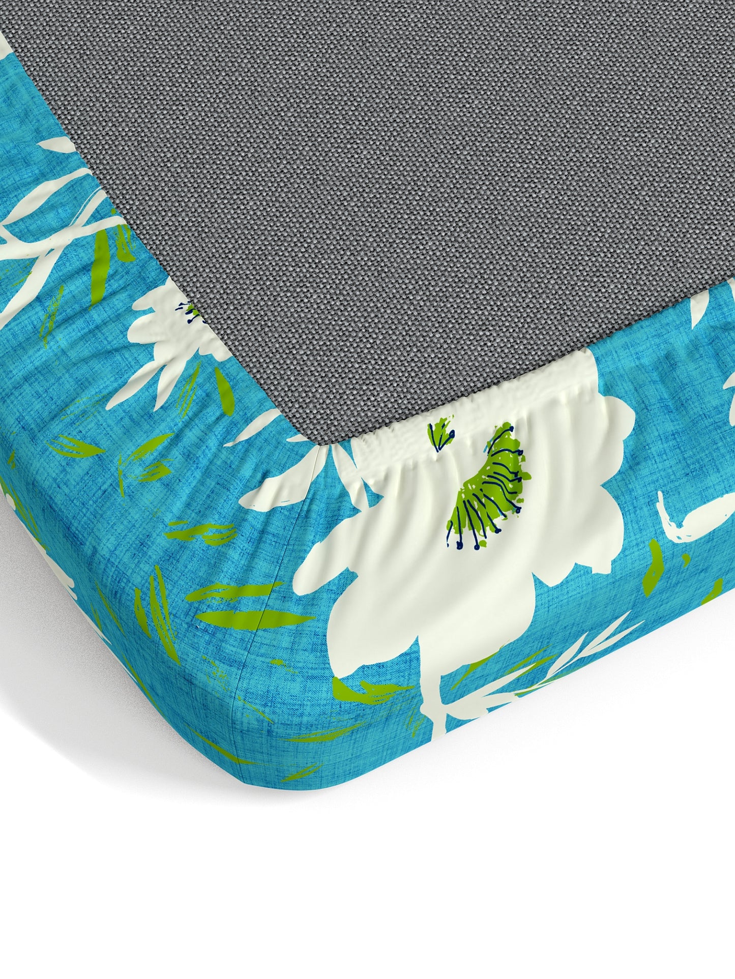 Dreamscape 100% Cotton Floral Bedsheet Set | 140 TC | Teal Blue