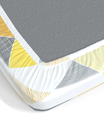 Dreamscape 100% Cotton Floral Bedsheet Set | 140 TC | Yellow