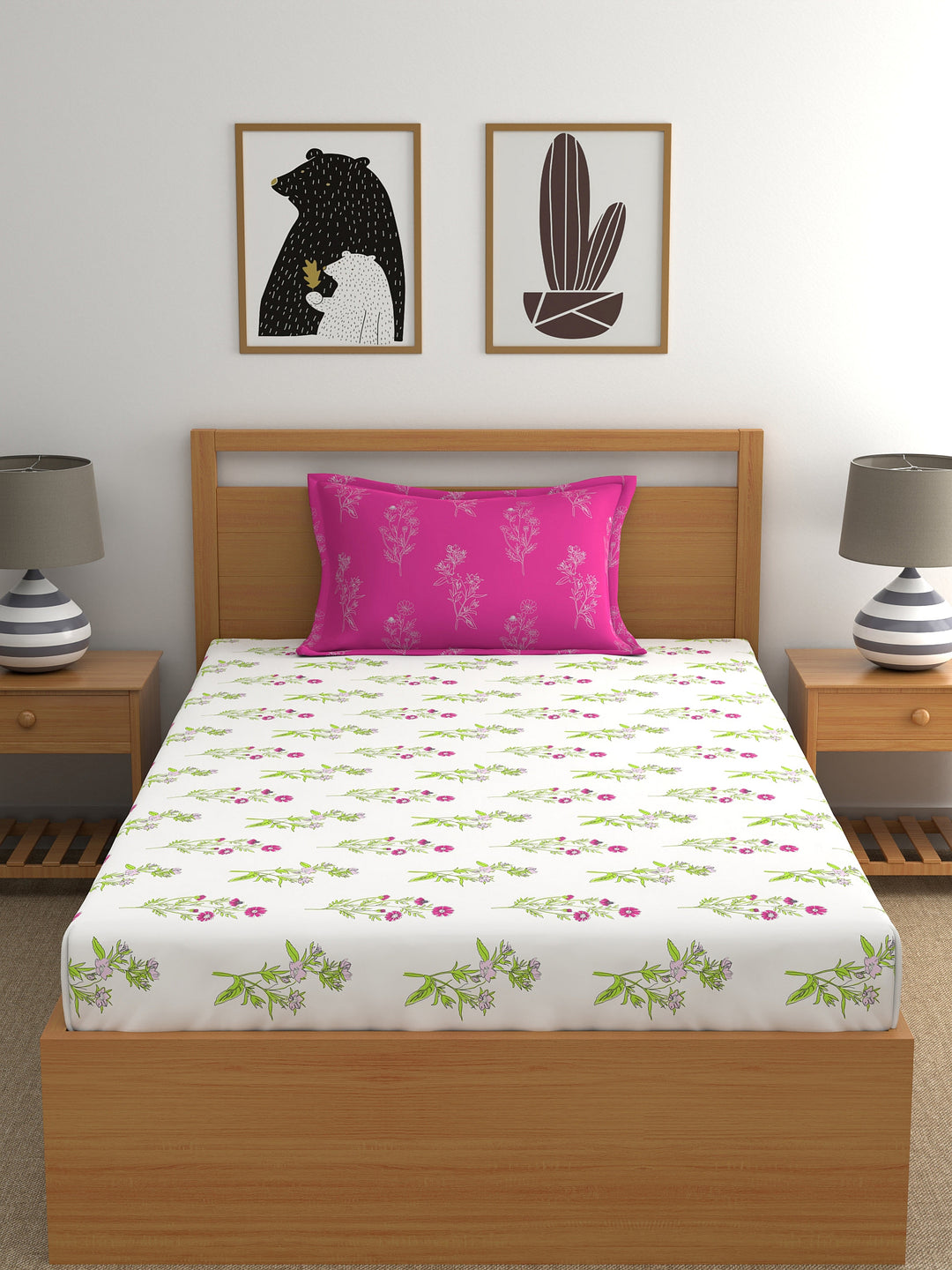 Dreamscape 100% Cotton Floral Bedsheet Set