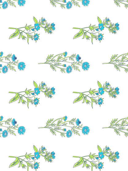 Dreamscape 100% Cotton Floral Bedsheet Set | 140 TC | Teal Blue