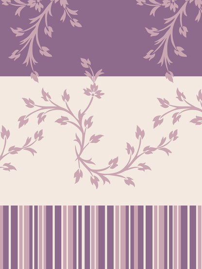 Dreamscape 100% Cotton Floral Bedsheet Set with Pillow Covers | 140TC | Purple | 140 TC |