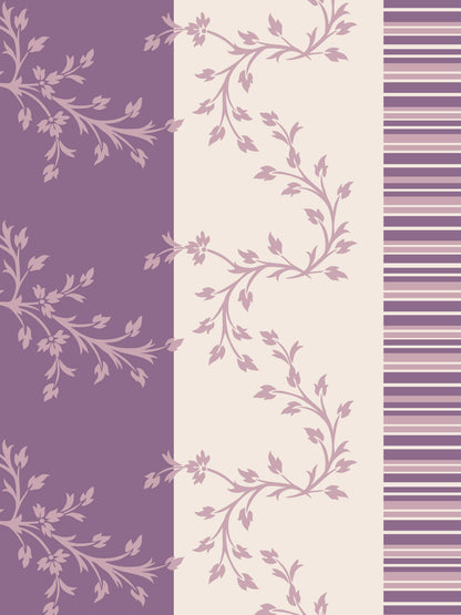 Dreamscape 100% Cotton 140 TC Floral Bedsheet Set - Colour: Purple