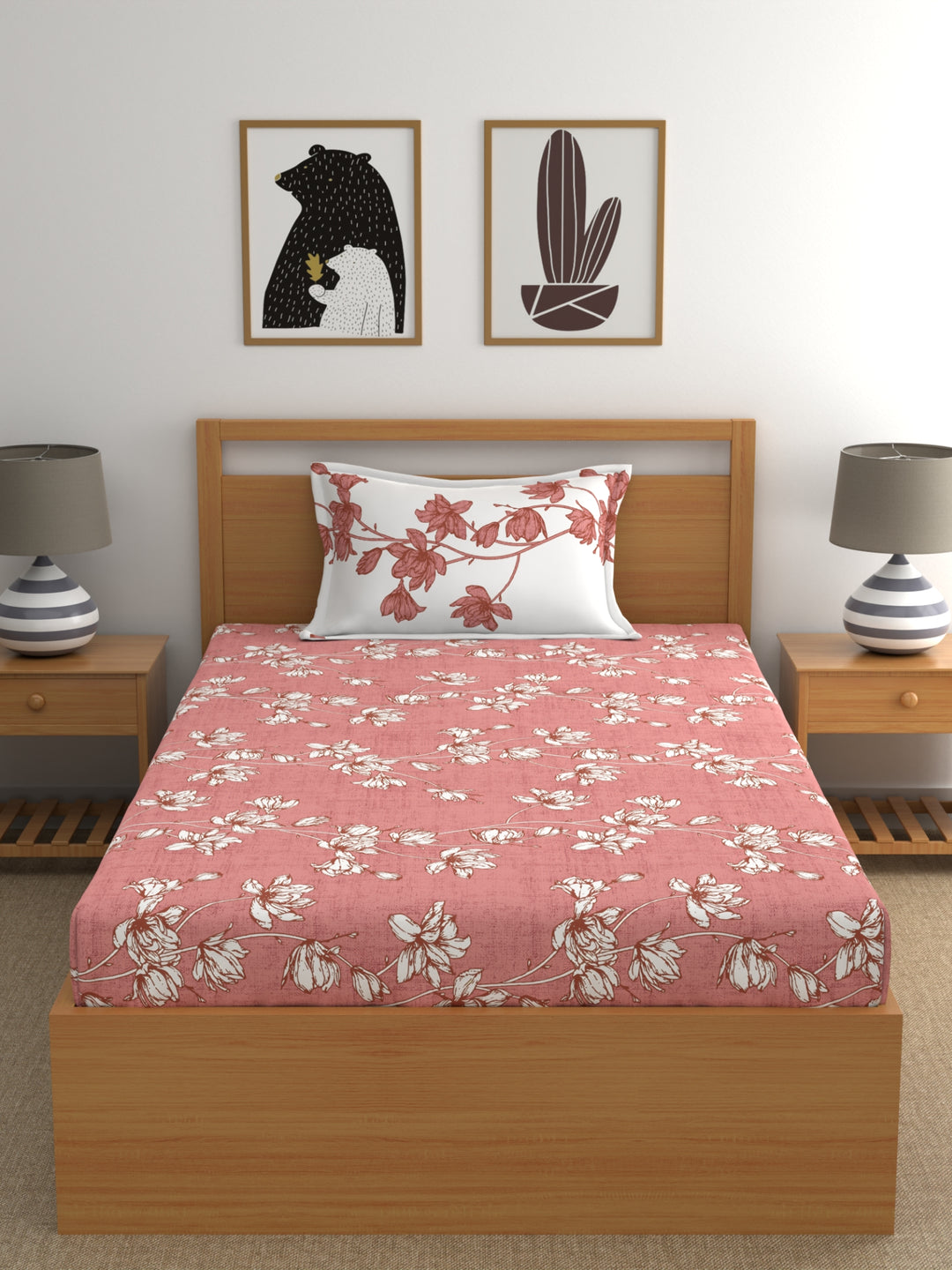 Dreamscape 100% Cotton Floral Bedsheet Set