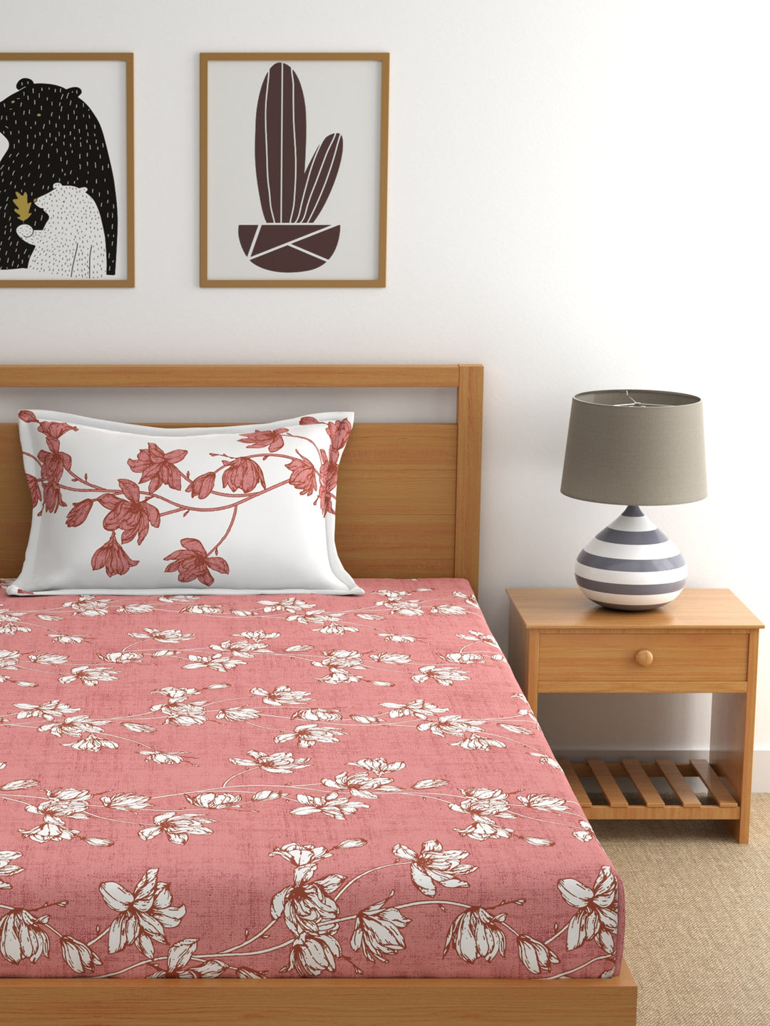 Dreamscape 100% Cotton Floral Bedsheet Set