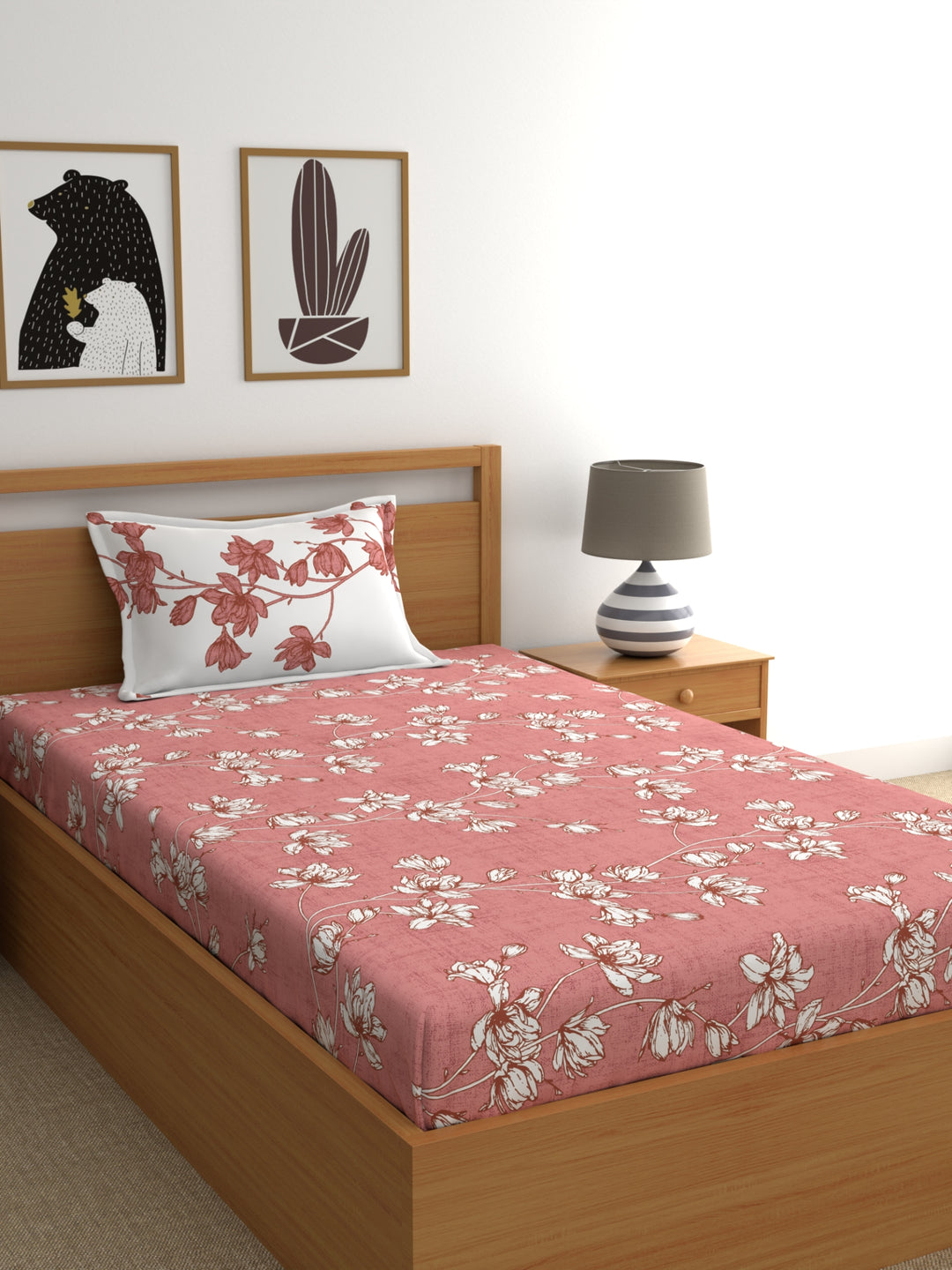 Dreamscape 100% Cotton Floral Bedsheet Set