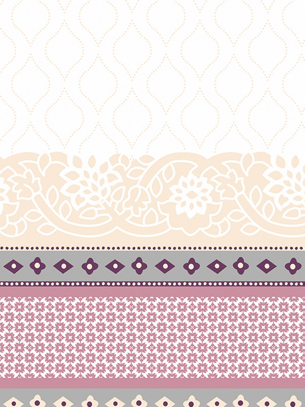 Dreamscape 100% Cotton 140 TC Ethnic Bedsheet Set - Colour: Purple