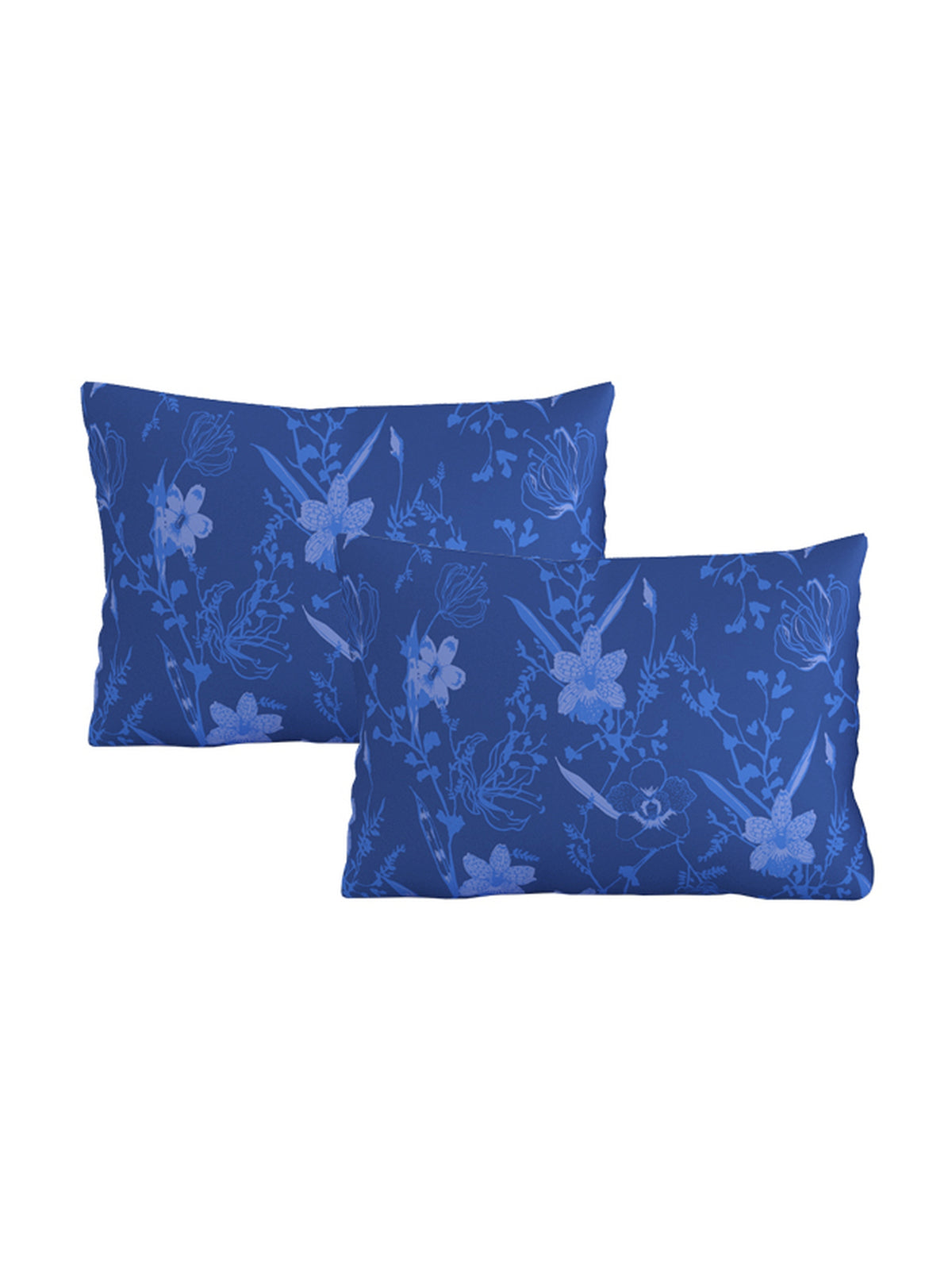 Dreamscape 100% Cotton 140 TC Floral Bedsheet Set - Colour: Blue