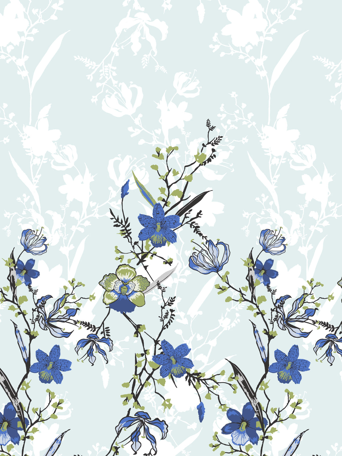 Dreamscape 100% Cotton 140 TC Floral Bedsheet Set - Colour: Blue