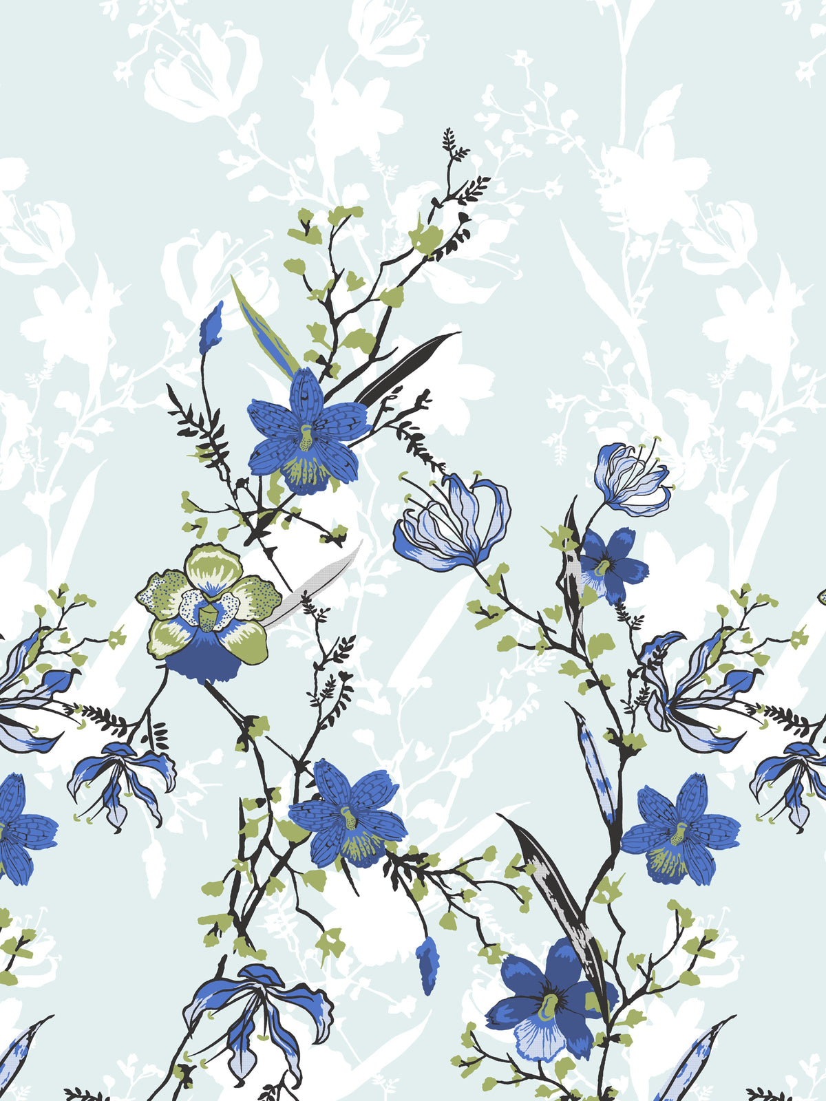 Dreamscape 100% Cotton 140 TC Floral Bedsheet Set - Colour: Blue