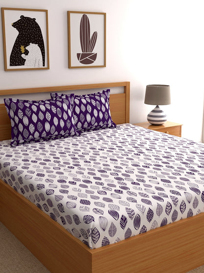 Dreamscape 100% Cotton Bedsheet | 140 TC | Purple