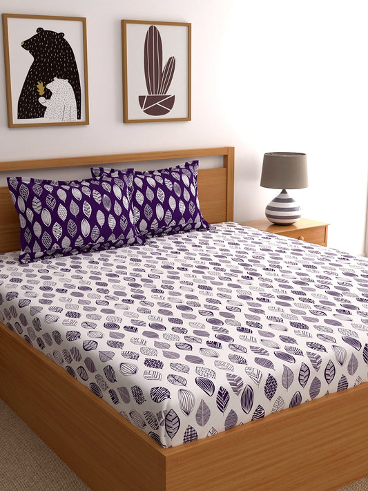 Dreamscape 100% Cotton Bedsheet | 140 TC | Purple
