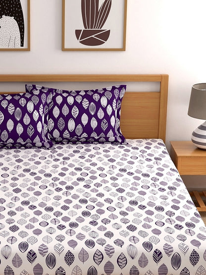 Dreamscape 100% Cotton Bedsheet | 140 TC | Purple