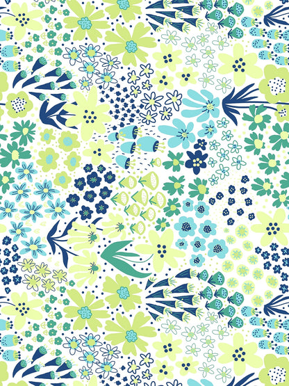 Home Ecstasy 100% Cotton Floral Bedsheet Set | 180 TC | Blue