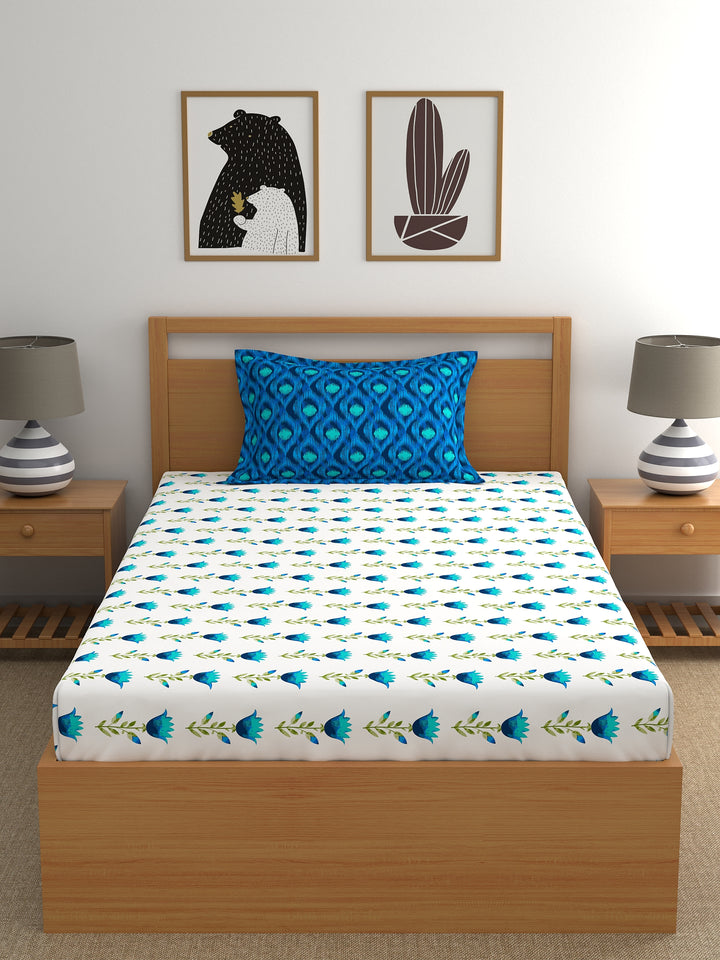 Home Ecstasy 100% 180TC Cotton Floral Bedsheet Set
