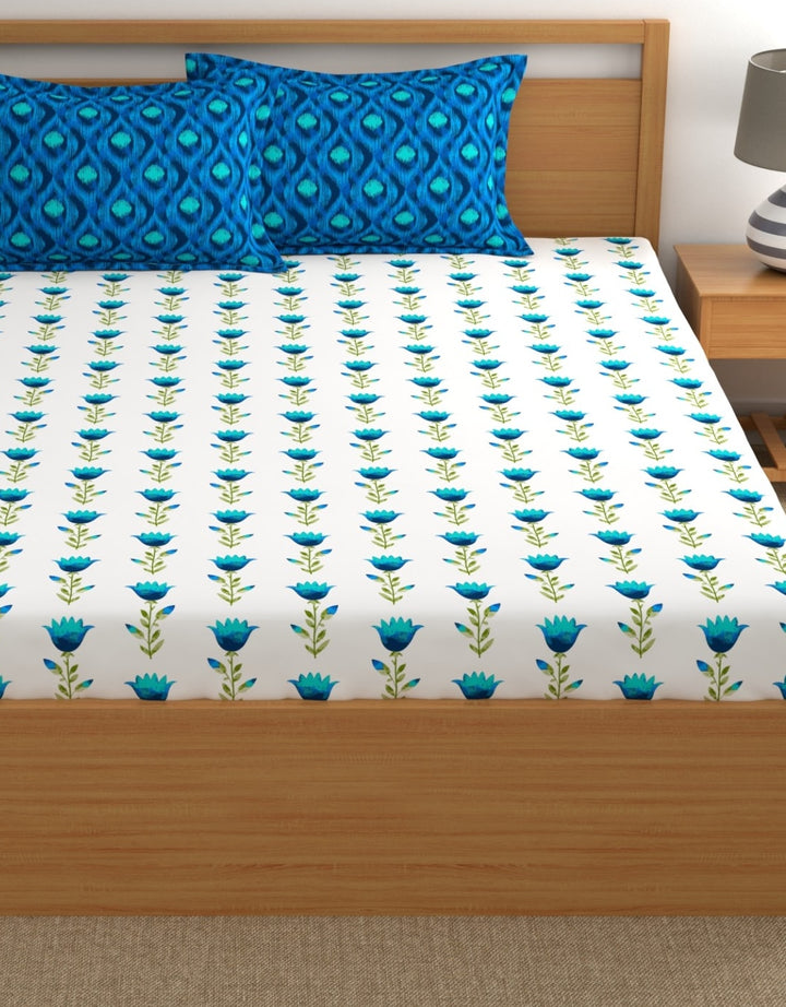Home Ecstasy 100% 180TC Cotton Floral Bedsheet Set